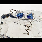 Blue Silver Curl Earrings by Ema Tanigaki